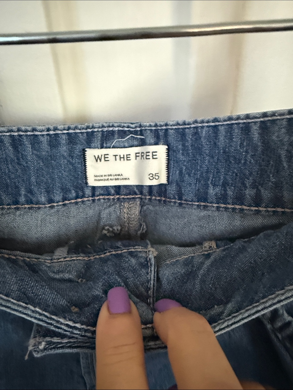 We The Free Relaxed Denim Utility Shorts in Blue - Picture 3 of 4